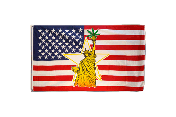 90 x 150 cm Fahnen Flagge USA Marihuana Liberty