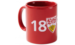 VfB Stuttgart Tasse Kaffeebecher 1893 Wappen Relief Rot