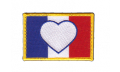 Aufnäher Herzflagge Frankreich - 8 x 6 cm