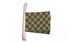 Fahnenkette Karo Violett-Grün - 15 x 22 cm
