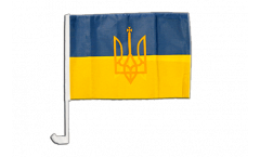 Autofahne Ukraine mit Wappen - 30 x 40 cm