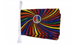 Fahnenkette Regenbogen Peace Swirl - 30 x 45 cm