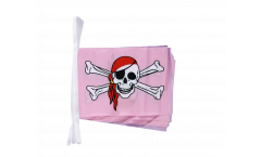 Fahnenkette Pirat pink - 15 x 22 cm