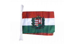 Fahnenkette Ungarn mit Wappen - 30 x 45 cm