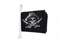 Fahnenkette Pirat mit blutigem Säbel - 15 x 22 cm
