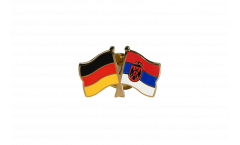 Freundschaftspin Deutschland - Serbien mit Wappen - 22 mm
