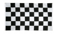 Balkonflagge Karo Schwarz Weiß Zielflagge - 90 x 150 cm