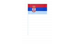 Papierfahnen Serbien mit Wappen - 12 x 24 cm