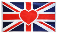 Balkonflagge Herzflagge Großbritannien - 90 x 150 cm