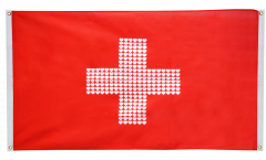 Balkonflagge Herzflagge Schweiz - 90 x 150 cm