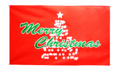 Balkonflagge Merry Christmas Weihnachtsbaum - 90 x 150 cm