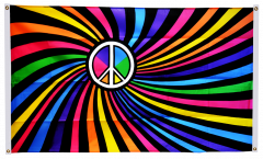 Balkonflagge Regenbogen Peace Swirl - 90 x 150 cm