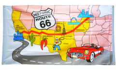 Balkonflagge USA Route 66 - 90 x 150 cm