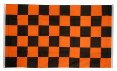 Balkonflagge Karo Schwarz-Orange - 90 x 150 cm