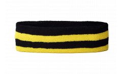 Stirnband Streifen Schwarz Gelb - 6 x 21 cm
