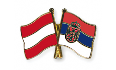 Freundschaftspin Österreich - Serbien mit Wappen - 22 mm