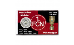 Flagge mit Hohlsaum 1. FC Nürnberg Meister rot-schwarz - 100 x 150 cm