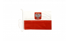 Bootsfahne Polen mit Adler - 30 x 40 cm