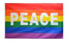 Flagge Regenbogen mit PEACE - 90 x 150 cm