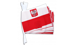 Fahnenkette Polen mit Adler - 15 x 22 cm