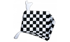 Fahnenkette Karo Schwarz Weiß Zielflagge - 15 x 22 cm