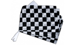 Fahnenkette Karo Schwarz Weiß Zielflagge - 30 x 45 cm