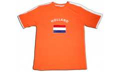 T-Shirt Niederlande, orange-weiß, Größe L, Runner-T