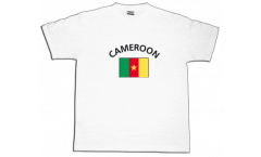 T-Shirt Kamerun, weiß, Größe L, Round-T