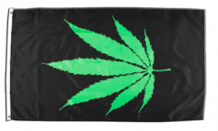 Flagge Cannabis schwarz
