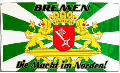 Flagge Fanflagge Bremen - Die Macht aus dem Norden gr Wappen