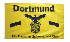 Flagge Fanflagge Dortmund - Traum in Schwarz und Gelb