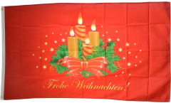 Flagge Frohe Weihnachten mit Adventskranz