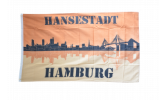 Flagge Hansestadt Hamburg Skyline