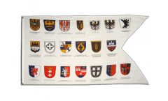 Flagge Landsmannschaften Topflagge mit 20 Wappen