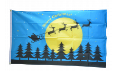 Flagge Merry Christmas Rentiere mit Schlitten und Mond