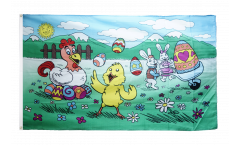 Flagge Ostern mit Küken und Henne
