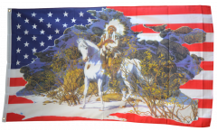 Flagge USA mit Indianerhäuptling