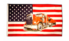 Flagge USA mit rotem Truck