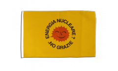 Flagge mit Hohlsaum Atomkraft Nein Danke italienisch - Energia Nucleare No Grazie