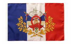 Flagge mit Hohlsaum Frankreich mit Wappen