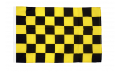 Flagge mit Hohlsaum Karo Schwarz-Gelb