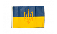 Flagge mit Hohlsaum Ukraine mit Wappen