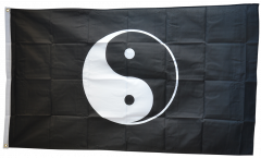 Flagge Ying und Yang schwarz