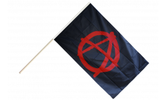 Stockflagge Anarchy Anarchie rot