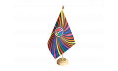 Tischflagge Regenbogen Peace Swirl